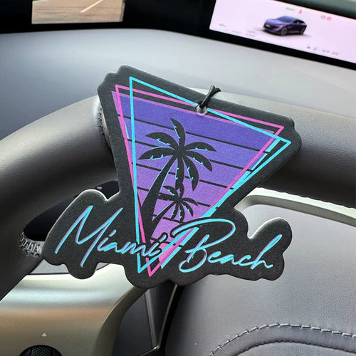 Parfum de voiture Miami Beach vu depuis le tableau de bord