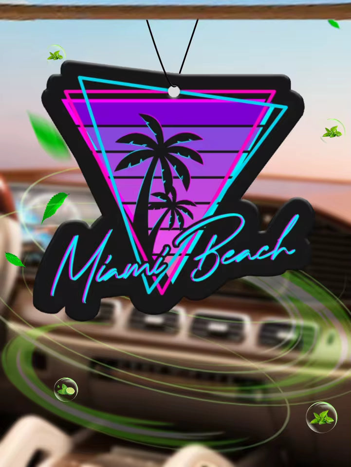 Parfum de voiture Miami Beach avec effet de fraîcheur et feuilles